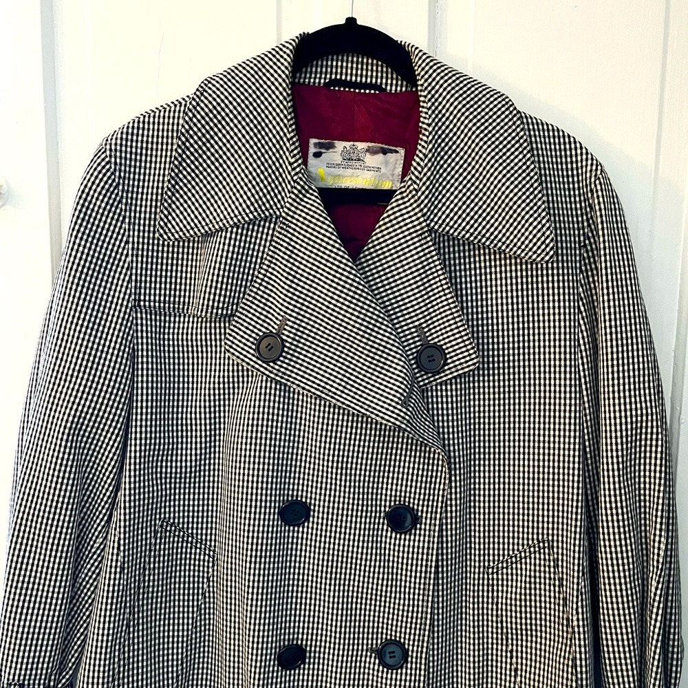 Vintage Aquascutum London Coat | Black + White Checkered